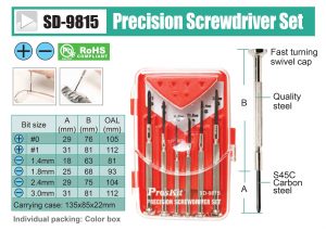 Pro'sKit Precision Screwdriver Set SD-9815 Specifications