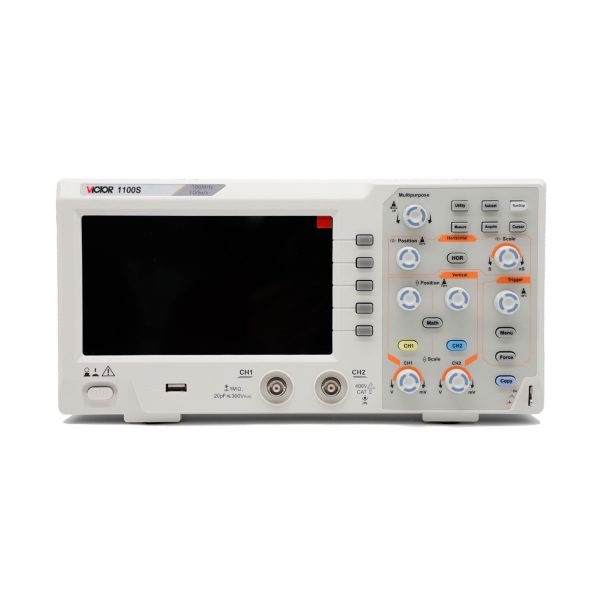 اسیلوسکوپ دیجیتال رومیزی ویکتور مدل VICTOR 1100S دو کاناله با فرکانس 100 مگاهرتز