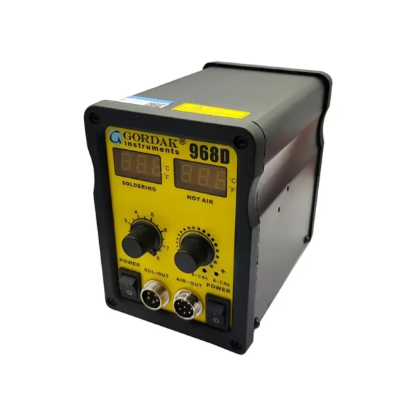 دستگاه SMD Rework Station دوکاره (هیتر هوای گرم و هویه) مناسب قطعات ریز SMD گرداک مدل Gordak 968D