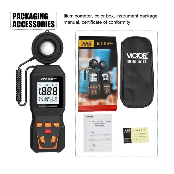 Victor 1010D Plus Lux Meter لوکس متر دیجیتالی پراب سرخود ویکتور مدل 1010D Plus