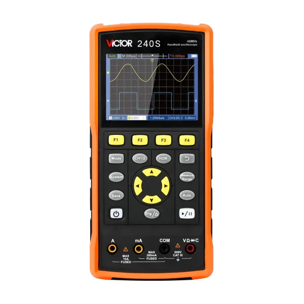 VICTOR 240S Dual Channel 40MHz Handheld Oscilloscope With Function Generator and Multimeter