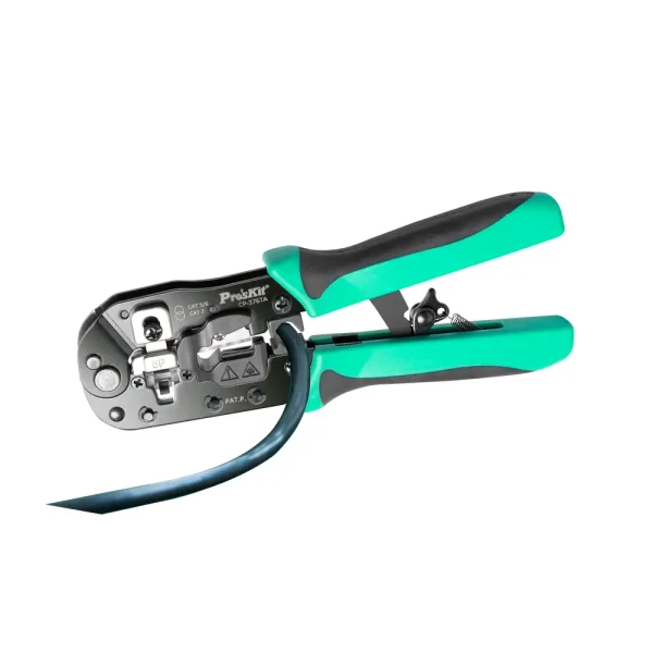 ProsKit CP-376TA Crimper, Cuter, Striper and Clamp for RJ45 and CAT5,6,7 Cable آچار پرس تایوانی سوکت شبکه پروسکیت CP-376TA