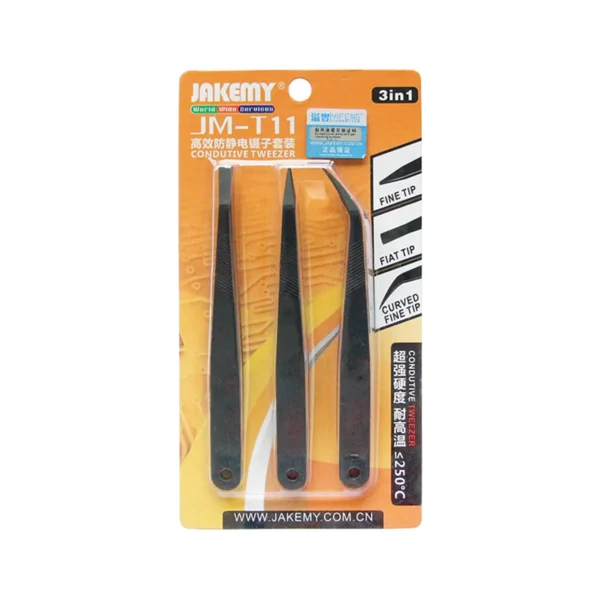 JAKEMY JM-T11 3in1 Tweezer Set