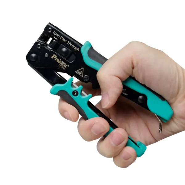 آچار پرس سوکت شبکه RJ45 به صورت میان گذر پراسکیت تایوان مدل ProKits CP342