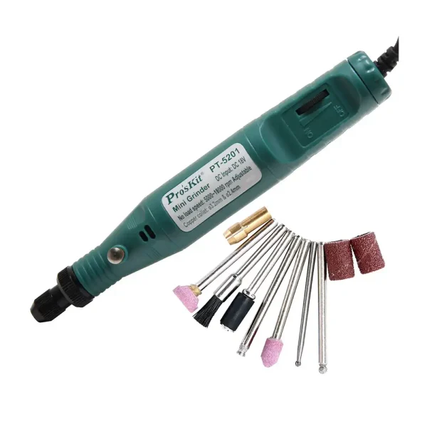 مجموعه سری‌های فرز Pro'sKit PT-5201B شامل مته، سنباده و پولیش