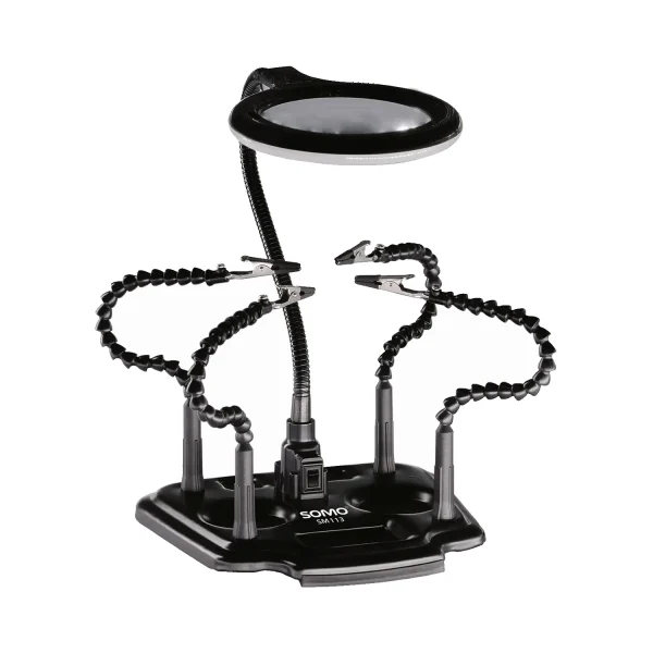 SOMO SM113 Multi Functional Solder Helping Hands With LED Magnifying Lamp
