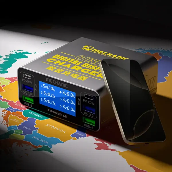 مولتی شارژر رومیزی چند خروجی مکانیک سِری MECHANIC F-Power