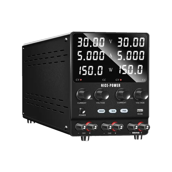 منبع تغذیه دوبل متغیر 30 ولت 5 آمپر آزمایشگاهی نایس پاور NICE-POWER SPS305-2KD