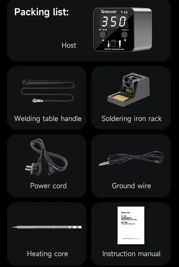 اقلام همراه هویه رومیزی مکانیک MECHANIC T-12 Soldering Station Accessories