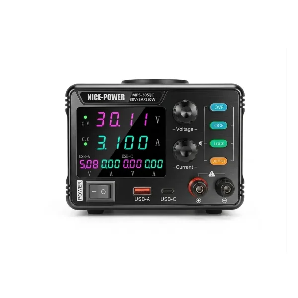NICE-POWER MPS-3010QC 30V 10A Mobile Repair DC Power Supply With USB Tester and Wireless Charging Tester